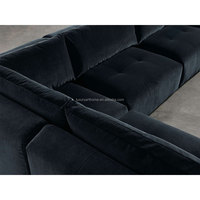Zeitgenössisches Design Luxuriöses Modernes Modulares Akzent-Chaiselongue-Sofa aus Samt mit Holzrahmen für Villa-Innenräume und Wohnzimmer