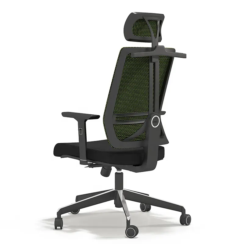 Luxury High Back Hanger Design Commercial Mesh Chair Adjustable Green Metal Base Revolving Ergonomic Office Chair with Wheel