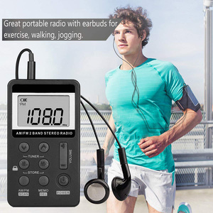 Radio de bolsillo estéreo, miniradio universal de doble banda con pantalla digital, auriculares, batería incorporada, seguro, ecológico y duradero - Product Image 4