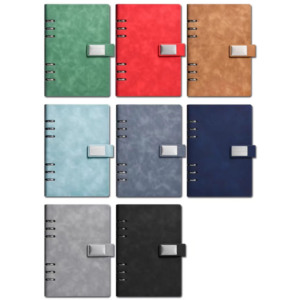 Agenda con Copertina Rigida in Pelle PU Ecologica A5 Personalizzabile, Rilegatura a 6 Anelli, Quaderno Aziendale a <span class=keywords><strong>Fogli</strong></span> Mobili, 100 <span class=keywords><strong>Fogli</strong></span> - Product Image 3