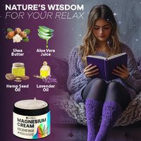 Crème de magnésium de marque privée pour les douleurs du sommeil Crampes dans les jambes et muscles Beurre de karité à la lavande Lotion au magnésium à l'huile de jojoba et à la vitamine E
