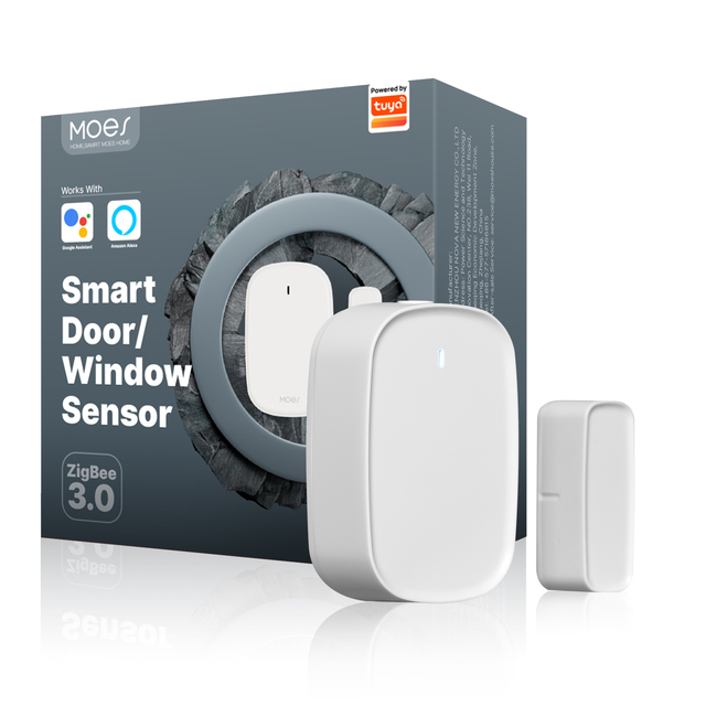 MOES Tuya ZigBee Door Window Contact Sensor Smart Home Wireless Door Open /Closed Detector Work With Alexa Google Home