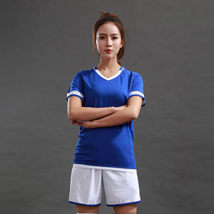 Damen Fußball Uniformen Survetement Fußball Trikot Blau und Weiß Trainings kleidung Kunden spezifische Frauen Fußball Uniformen - Product Image 6