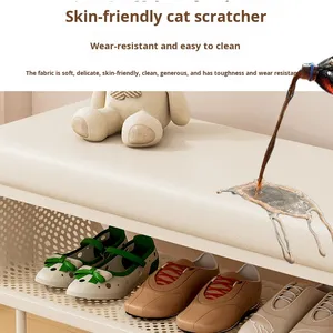 Sgabello Portascarpe in Metallo per Ingresso <span class=keywords><strong>con</strong></span> Vano Portaoggetti, Design Lussuoso per Corridoio e Entrata - Product Image 5