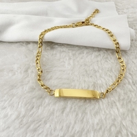 Loveher bijoux personnalisé nom barre côté inclinaison Bracelet à breloques à la main chaîne Figaro romantique saint valentin cadeau pour les Promotions