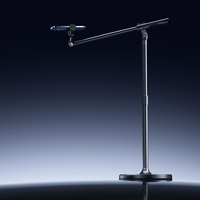 Trépied robuste et flexible Feixiang B21 avec poignée - 2,21 kg, base de 26 cm, hauteur réglable et griffe porte-accessoire pour micros/accessoires d'éclairage