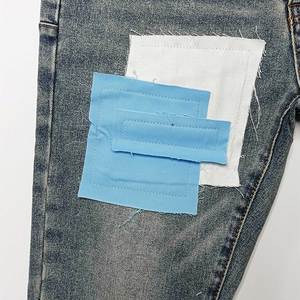 Venta al por mayor de los hombres Jeans <span class=keywords><strong>Ropa</strong></span> de diseñador Y2K Hacer Old Patchwork Denim Pantalones con flecos Hombres Street <span class=keywords><strong>Hip</strong></span> <span class=keywords><strong>Hop</strong></span> Style Baggy Skinny Jeans - Product Image 3