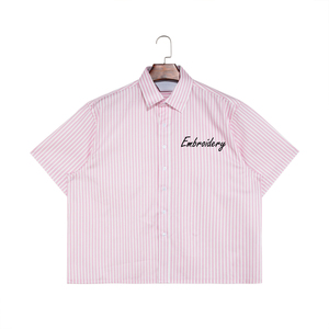 <span class=keywords><strong>Camisas</strong></span> personalizables de manga corta con botones bordados estilo cuadrado <span class=keywords><strong>para</strong></span> hombre - Product Image 2