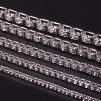 Bracelet Tennis Hiphop TELULA Nt-001 en Argent Sterling 925 Plaqué Or avec Moissanite Couleur D VVS de 3mm, 4mm, 5mm, 6mm