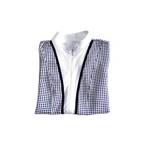 เสื้อยืดผ้าไหม/ผ้าฝ้ายถักสำหรับนักขี่ม้าคอตั้งมีกระดุมติดโลโก้ติดเพชรระบายอากาศได้ดีสำหรับขี่ในฤดูร้อน - Product Image 6