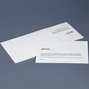 Luxury Matt White Textured Paper Embossed Logo Envelopes Custom Thank You Card Paper Envelope