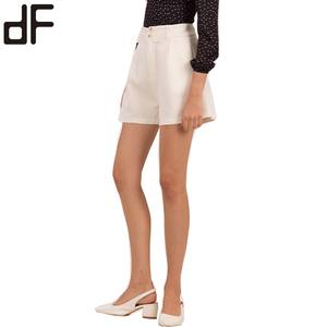 Pantalones cortos informales de cintura delgada personalizados OEM 2024 para <span class=keywords><strong>mujer</strong></span>, pantalones cortos <span class=keywords><strong>Cargo</strong></span> de lino negro sólido, ropa de calle con botones para verano - Product Image 6