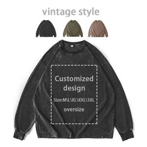 Custom Heavy Fleece ACID Hoody Long Sleeves Warm Regular Fit Spring Digital Printing 3Color Washed Hoodies - Product Image 3