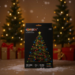 Luces de red para árbol de Navidad ODR3DS, 180 LED, 70,9 pulgadas, multicolor, para decoraciones festivas - Product Image 2