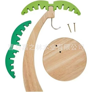 Support suspendu en bois pour bananes, 13 pouces de hauteur, support de rangement en forme d'arbre à bananes pour comptoir de cuisine, porte-fruits - Product Image 3