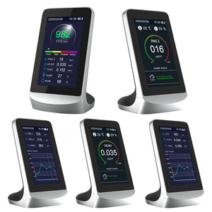 Monitor Analizador de Aire de Escritorio con Conexión WiFi, Detector Portátil Inteligente para Interiores con App Tuya, Medidor de CO2, TVOC, PM2.5, Pantalla LCD, Batería - Product Image 2