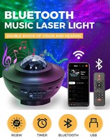 Lecteur de musique Aurora Star Light Projector Smart RGB Starry Lamp Speaker Kids Bedroom LED Night Light