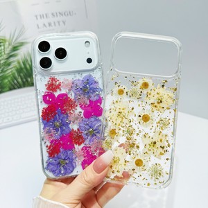 Custodia Morbida Antiurto in Resina Epossidica con Glitter Trasparente e Lamina Dorata a Fiori per <span class=keywords><strong>iPhone</strong></span> 17 Air 16 15 Pro Max - Product Image 4