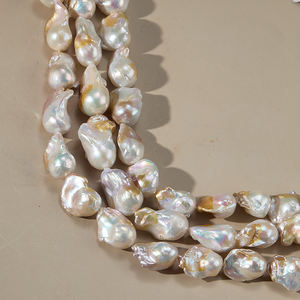 סיטונאי זהב פנינים מעוטרים של מים מתוקים פנינים 13-17 מ "מ לבן עם זהב בארוקה מים פנינה - Product Image 6