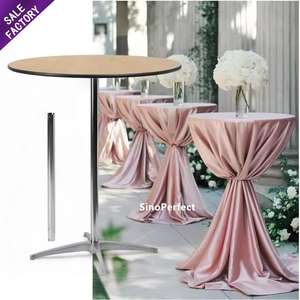 Sino Perfect Furniture Outdoor <b>Folding</b> Cocktail <b>Table</b> Wedding Party Adjustable Bar High Foot Wooden Cocktail <b>Table</b> - Product Image 1