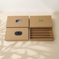 Caja de Papel Rígido para Cigarrillos Pre-enrollados con Logotipo Personalizado, 116 mm, Embalaje Negro, Paquete de 3 Cajas CR
