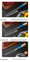 Couteau de chef japonais Santoku en acier inoxydable de haute qualité, motif Damas 67 couches, ensemble de 4 couteaux durables