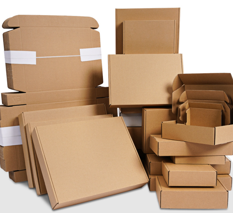 Custom Logo Printed Recyclable Strong Brown Corrugated Shipping Boxes Cardboard Packaging Moving Paper Material Stamping
