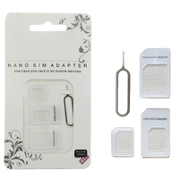 Adaptateur de carte SIM 4-en-1 Nano Micro vers Micro Standard pour téléphone portable avec broche d'éjection pour outils de réparation iPhone Samsung