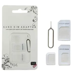 Mobile phone Newest 4 in 1 Nano Micro to Micro Standard SIM Card Adapter Tray with Eject Pin Key for iphone samsung Repair Tools