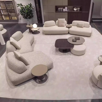 Canapé modulaire Runwood en sherpa, style italien minimaliste, pour salon, combinaison libre, canapé d'angle incurvé sans accoudoirs, design villa