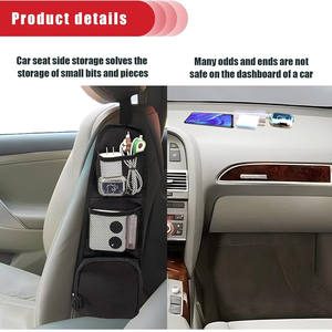 Organisateur latéral de siège de voiture, sac de rangement pour siège de voiture, sac suspendu multi-poches, porte-gobelet, poche en filet, porte-téléphone pour voitures - Product Image 3