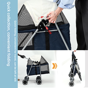 हल्के और लुभावनी तह ट्रोली पालतू कुत्ते पैदल चलने वाली छोटी कुत्ते चलने वाली गाड़ी - Product Image 2