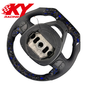 Volante Personalizado de Fibra de Carbono Forjado Azul con Pantalla LED de RPM y Levas de Cambio para Jeep Grand Cherokee SRT - Product Image 3