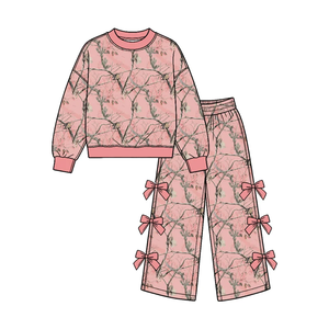 Gran oferta, ropa para bebés y niñas con estampado de rayas y lazos navideños, pantalones con volantes, conjuntos de ropa - Product Image 4