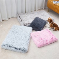 Coussin de lit pour chien de luxe carré moderne et écologique avec rembourrage en coton pour grands chiens - Housse en velours amovible et lavable