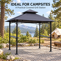 Gazebo de jardin avec deux étagères latérales pour fermes, locations de vacances et patios de complexes hôteliers