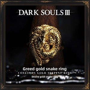 Starforged Dark Souls <span class=keywords><strong>III</strong></span> Game Merchandise Greedy Golden Glass <span class=keywords><strong>Snake</strong></span> Ring Unisex Bandai en stock - Product Image 3