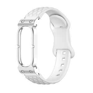 สายรัดซิลิโคนลายข้าวหลามตัดแบบ OEM พร้อมกันชนโลหะป้องกัน ใช้งานร่วมกับ Fitbit Air ได้ - Product Image 3
