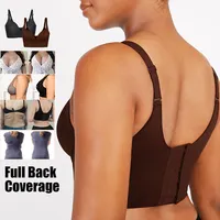 Hexin Vente en gros Soutien-gorge sculptant sans couture à couvrance totale et effet push-up, qui dissimule les graisses du dos, pour femmes grandes tailles