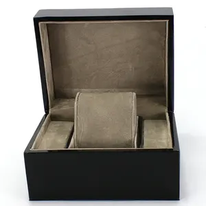 Wholesale High-End Luxury Wooden Piano Black Single Watch Gift Box Mdf Packaging Case With Custom Logo