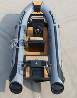 Coque en aluminium 15.4ft RIB Boat Hypalon PVC Fiberglass Gonflable Rowing Fishing Boat River Lake Power Engine Combo Set Outdoor