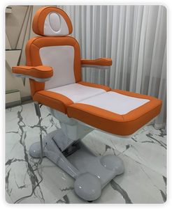 <b>Electric</b> Adjustable Massage Bed Pedicure Facial Spa Chair Orange White Upholstered Treatment <b>Table</b> for Salon Hotel - Product Image 6