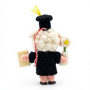 Handmade Wool Sheep Christmas Ornament Cartoon Eco-Friendly Traditional Indoor Decoration Small Tabletop Mount - Product Image 4