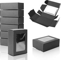 Scatole di Carta Kraft Nera per Sapone, Piccole Scatole Regalo con Finestra per Confezionamento di Sapone Fatto in Casa, Caramelle, Prodotti da Forno, Biscotti, Feste