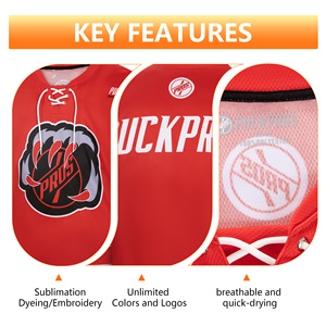 Maillots de <span class=keywords><strong>hockey</strong></span> réversibles personnalisés de haute qualité, brodés/sublimés, manches longues, pour hommes - Product Image 2