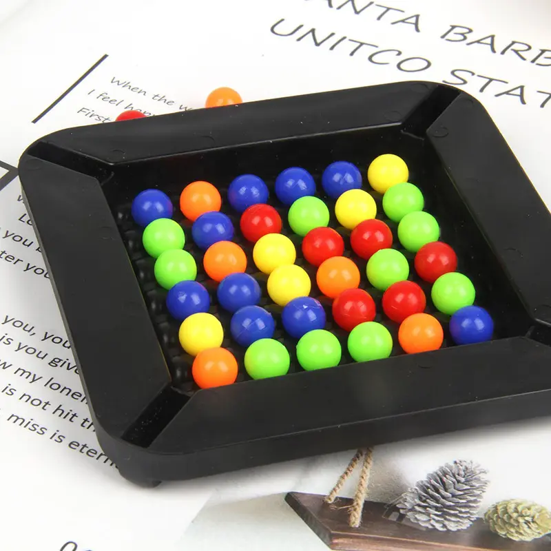 Educatieve Intelligentie Speelgoed Regenboog Kleur Plastic Marmeren Kralen Breken Tafel Spel Voor Kinderen