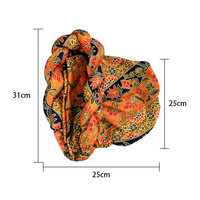 Casquette croisée pour femme en satin, style ethnique, à imprimé tressé motif corne de mouton, mode transfrontalière européenne et américaine, tressage épais