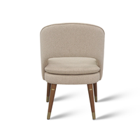 Chaise de salle à manger en bois de plage avec pieds en acier inoxydable 304, rembourrée en tissu éponge haute densité, pour restaurant