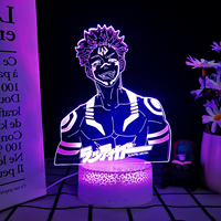 Vente directe d'usine Lampe de nuit anime 3D élégante Impression personnalisée disponible 16 couleurs Télécommande pour chambres à coucher