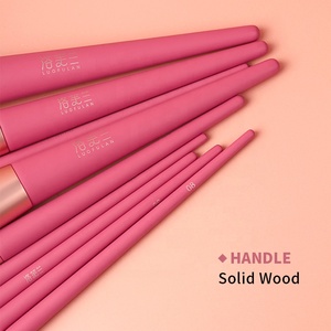 ZH meilleure vente 9 pièces doux végétalien meilleur Kabuki luxe rose qualité <span class=keywords><strong>Ever</strong></span> beauté marque privée pinceaux <span class=keywords><strong>de</strong></span> maquillage cosmétiques - Product Image 4